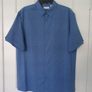 Cafe Luna Mens S/S Blue Casual Retro Bowling Shirt NWOT - Size Medium